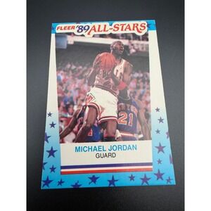 1989 Fleer Michael Jordan All-Stars Sticker No 3 Chicago Bulls Basketball Card